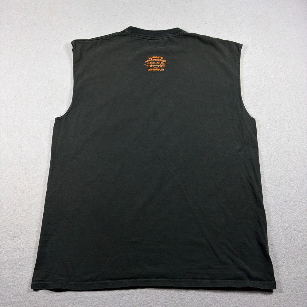 Harley Davidson Sleeveless Muscle Shirt Men 2XL Relaxed Black Biker Streetwear - Picture 7 of 9